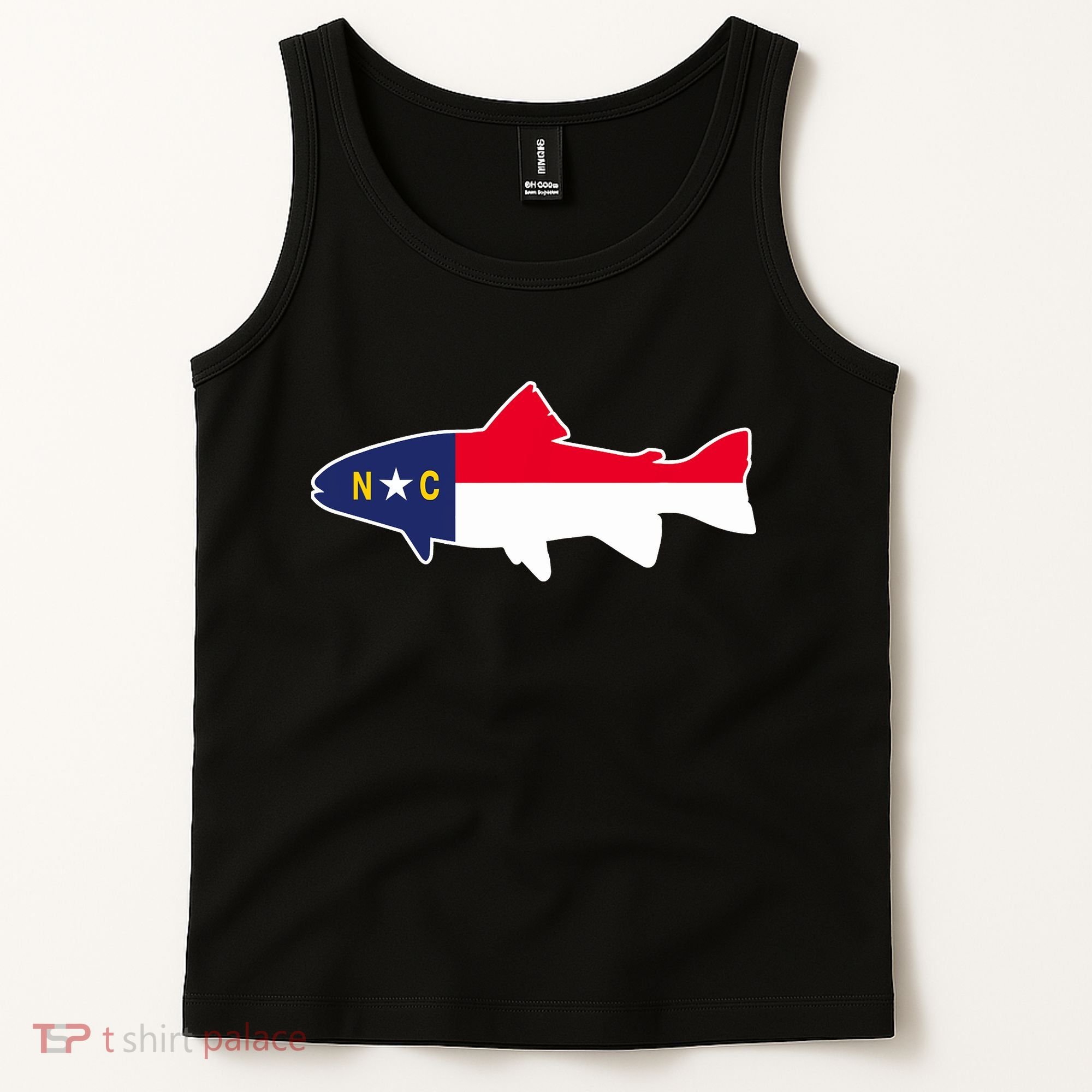 North Carolina Flag with Trout Fish Tank Top