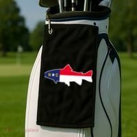 North Carolina Flag with Trout Fish Golf Towel thumb 2