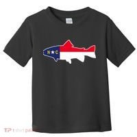 North Carolina Flag with Trout Fish Toddler T-Shirt thumb 0