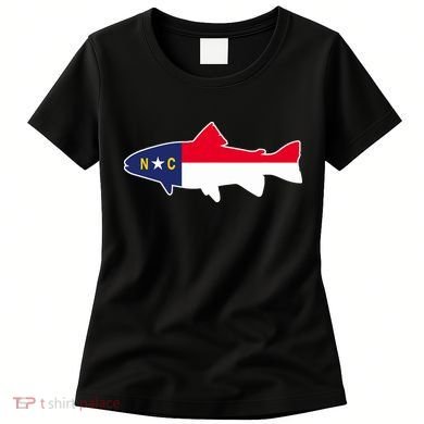 North Carolina Flag with Trout Fish Women's T-Shirt