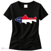 North Carolina Flag with Trout Fish Women's T-Shirt thumb 0