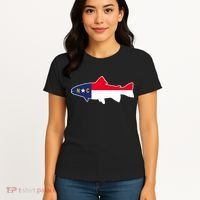 North Carolina Flag with Trout Fish Women's T-Shirt thumb 4
