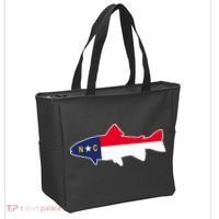 North Carolina Flag with Trout Fish Tote Bag thumb 2