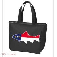 North Carolina Flag with Trout Fish Tote Bag thumb 3