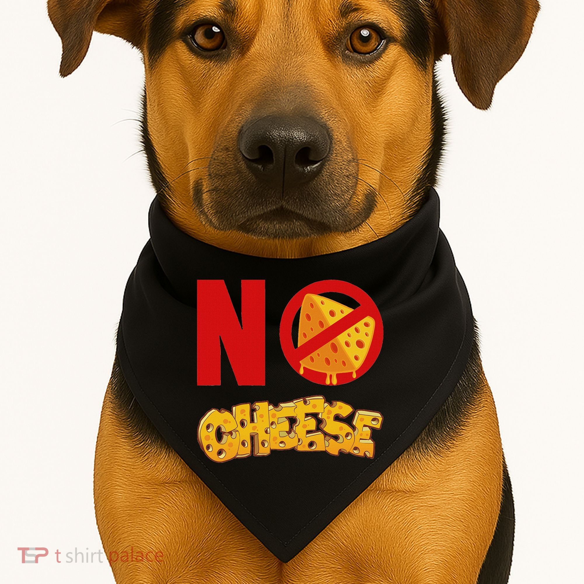 No Cheese For Those Who DonT Like Cheese USA-Made Doggie Bandana
