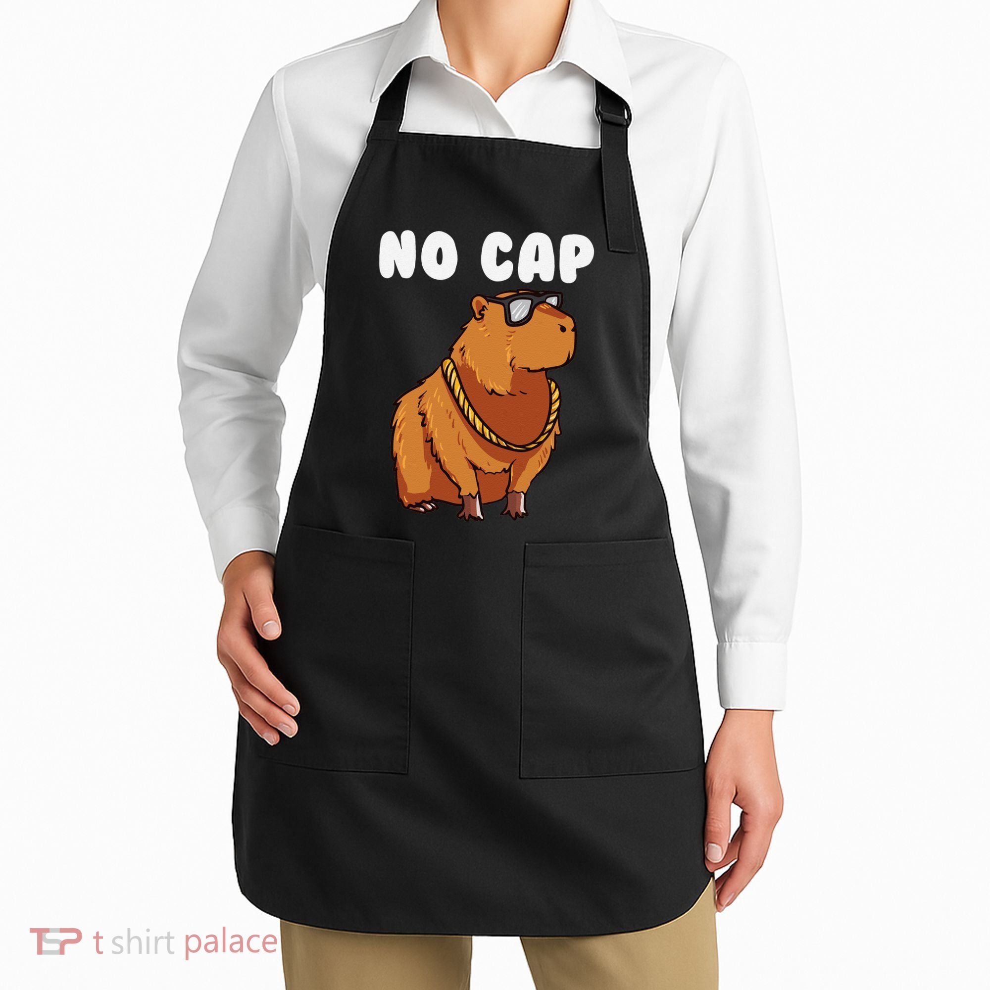 No Cap Funny Capybara Ok I Pull Up Dank Meme Apron