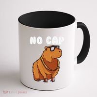 No Cap Funny Capybara Ok I Pull Up Dank Meme Coffee Mug thumb 1