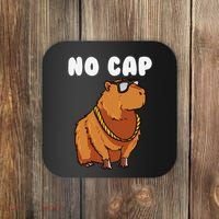 No Cap Funny Capybara Ok I Pull Up Dank Meme Coaster thumb 0