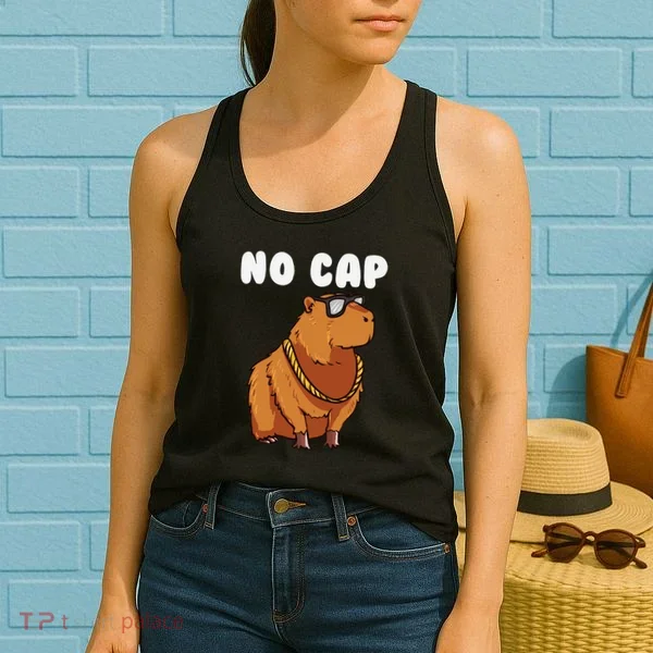 No Cap Funny Capybara Ok I Pull Up Dank Meme Women's Tank Top