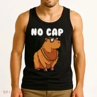 No Cap Funny Capybara Ok I Pull Up Dank Meme Tank Top thumb 3