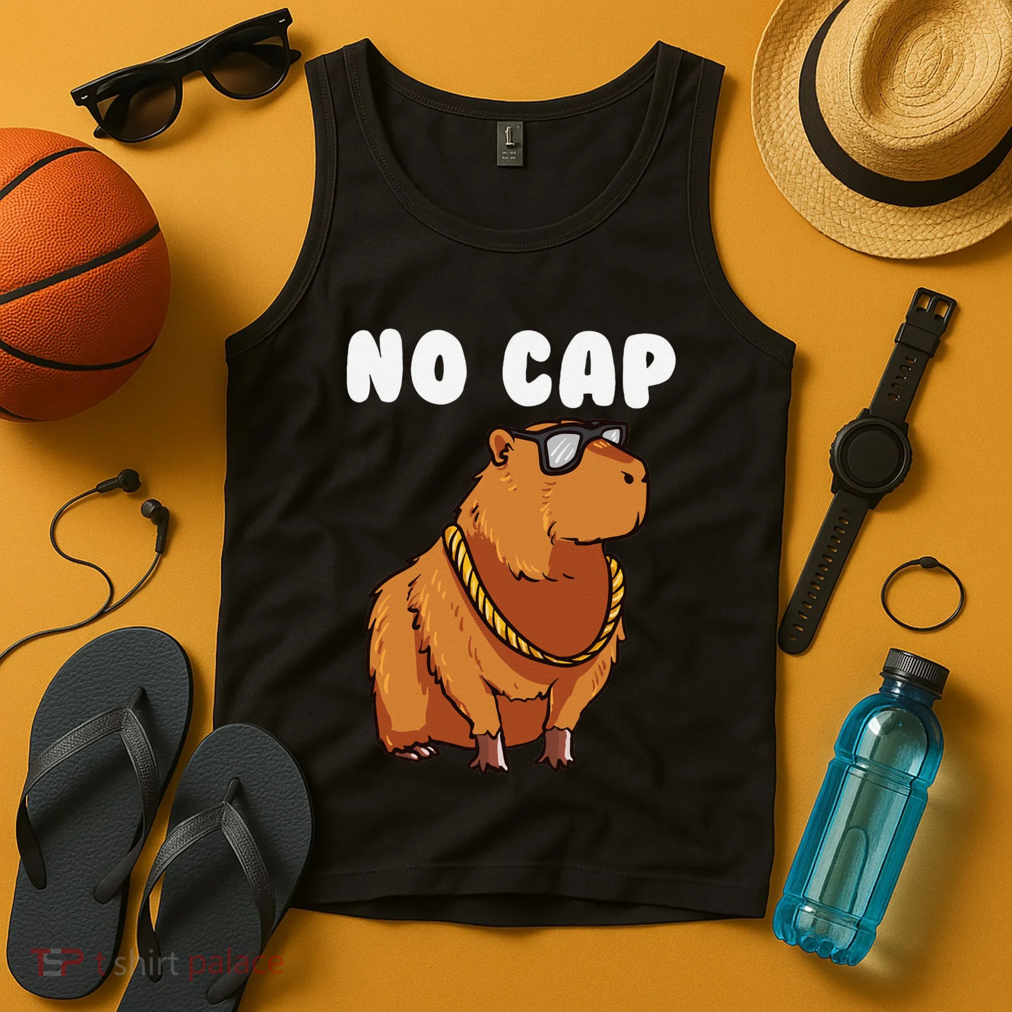 No Cap Funny Capybara Ok I Pull Up Dank Meme Tank Top