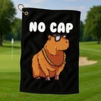 No Cap Funny Capybara Ok I Pull Up Dank Meme Golf Towel thumb 1