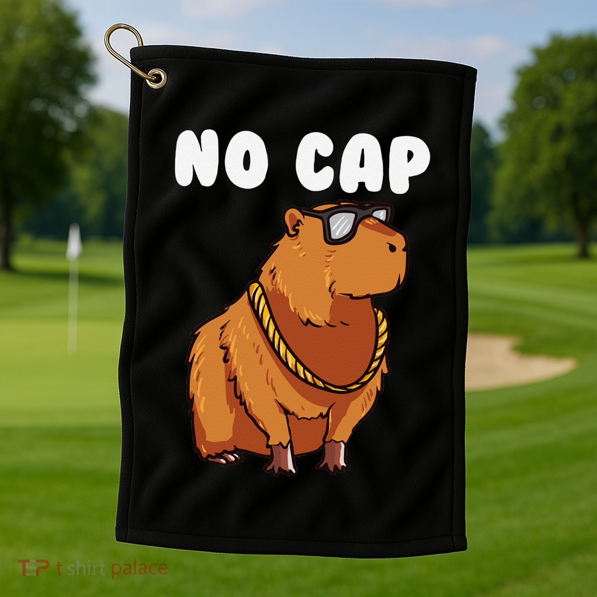 No Cap Funny Capybara Ok I Pull Up Dank Meme Golf Towel