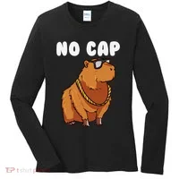 No Cap Funny Capybara Ok I Pull Up Dank Meme Women's Long Sleeve Shirt thumb 0