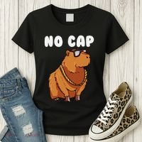 No Cap Funny Capybara Ok I Pull Up Dank Meme Women's T-Shirt thumb 3