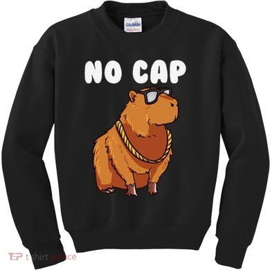 No Cap Funny Capybara Ok I Pull Up Dank Meme Kids Sweatshirt