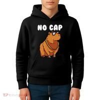 No Cap Funny Capybara Ok I Pull Up Dank Meme Kids Hoodie thumb 4
