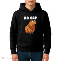 No Cap Funny Capybara Ok I Pull Up Dank Meme Kids Hoodie thumb 4