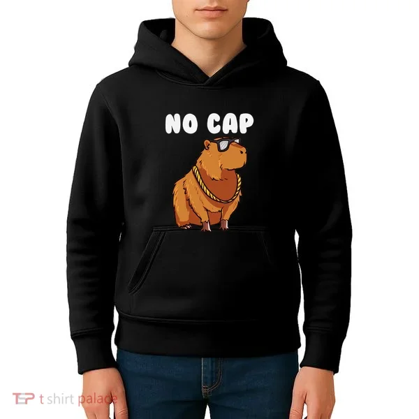 No Cap Funny Capybara Ok I Pull Up Dank Meme Kids Hoodie