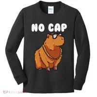 No Cap Funny Capybara Ok I Pull Up Dank Meme Kids Long Sleeve Shirt thumb 0