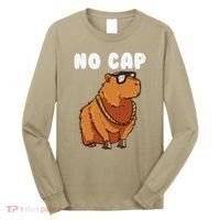 No Cap Funny Capybara Ok I Pull Up Dank Meme Long Sleeve Shirt thumb 0