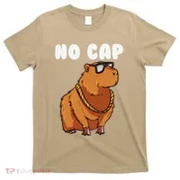 No Cap Funny Capybara Ok I Pull Up Dank Meme T-Shirt thumb 0
