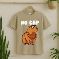 No Cap Funny Capybara Ok I Pull Up Dank Meme T-Shirt thumb 2