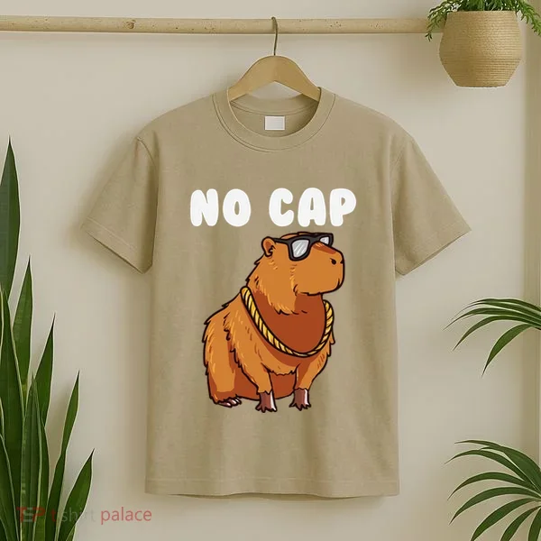 No Cap Funny Capybara Ok I Pull Up Dank Meme T-Shirt