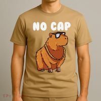 No Cap Funny Capybara Ok I Pull Up Dank Meme T-Shirt thumb 3