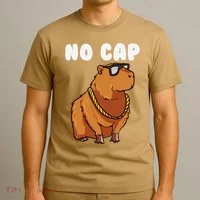 No Cap Funny Capybara Ok I Pull Up Dank Meme T-Shirt thumb 3