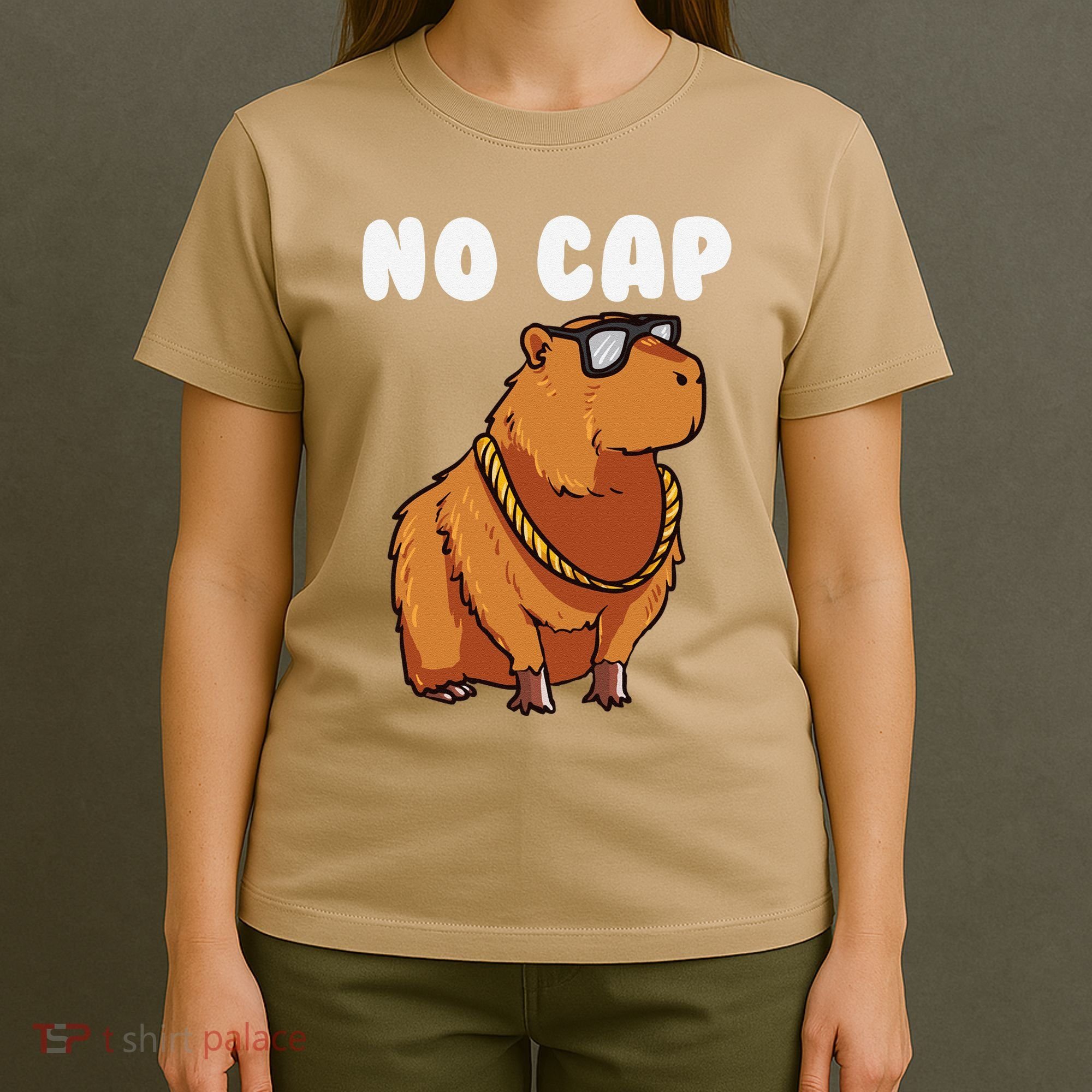 No Cap Funny Capybara Ok I Pull Up Dank Meme T-Shirt