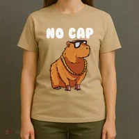 No Cap Funny Capybara Ok I Pull Up Dank Meme T-Shirt thumb 4