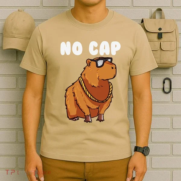 No Cap Funny Capybara Ok I Pull Up Dank Meme T-Shirt
