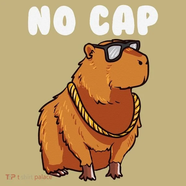 No Cap Funny Capybara Ok I Pull Up Dank Meme T-Shirt