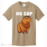 No Cap Funny Capybara Ok I Pull Up Dank Meme Kids T-Shirt thumb 0