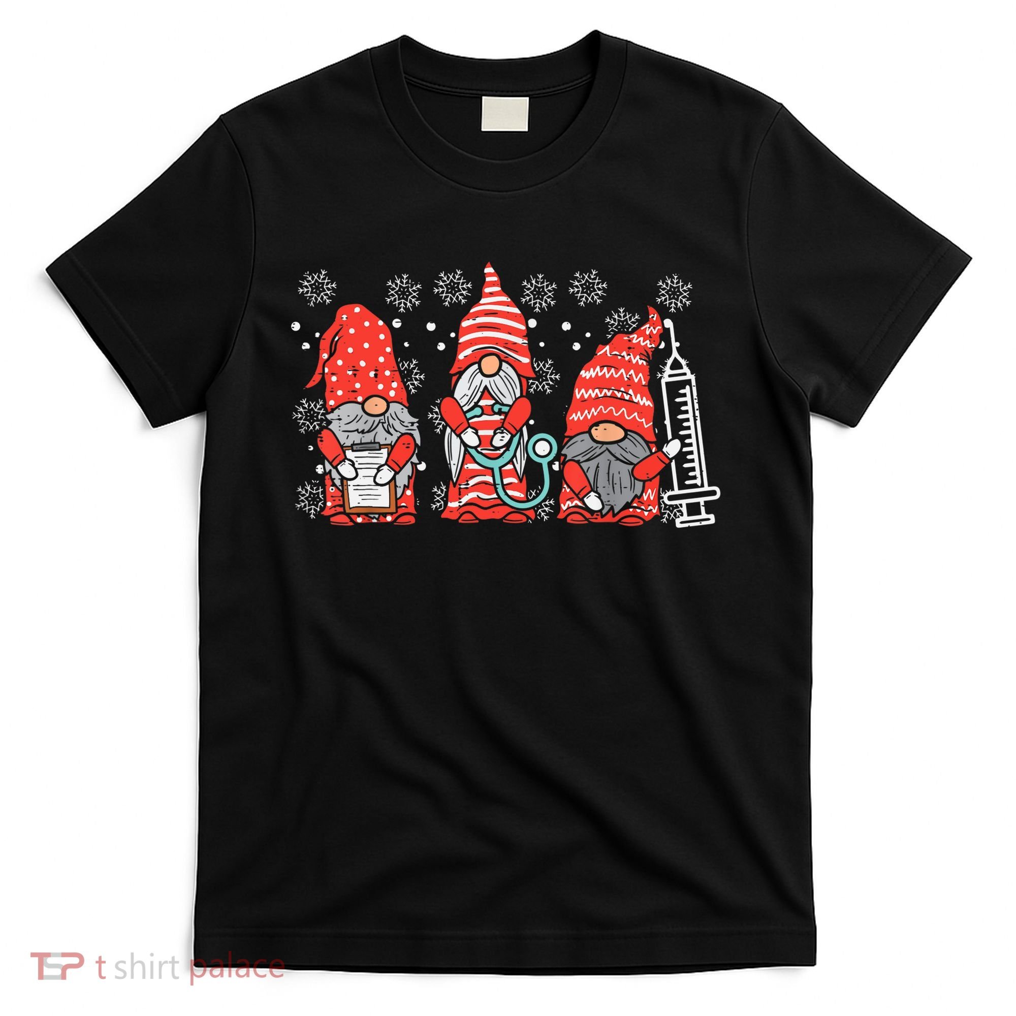Nurse Christmas Gnomes Cute Nurses Xmas Pajamas PJs Women TShirt T-Shirt