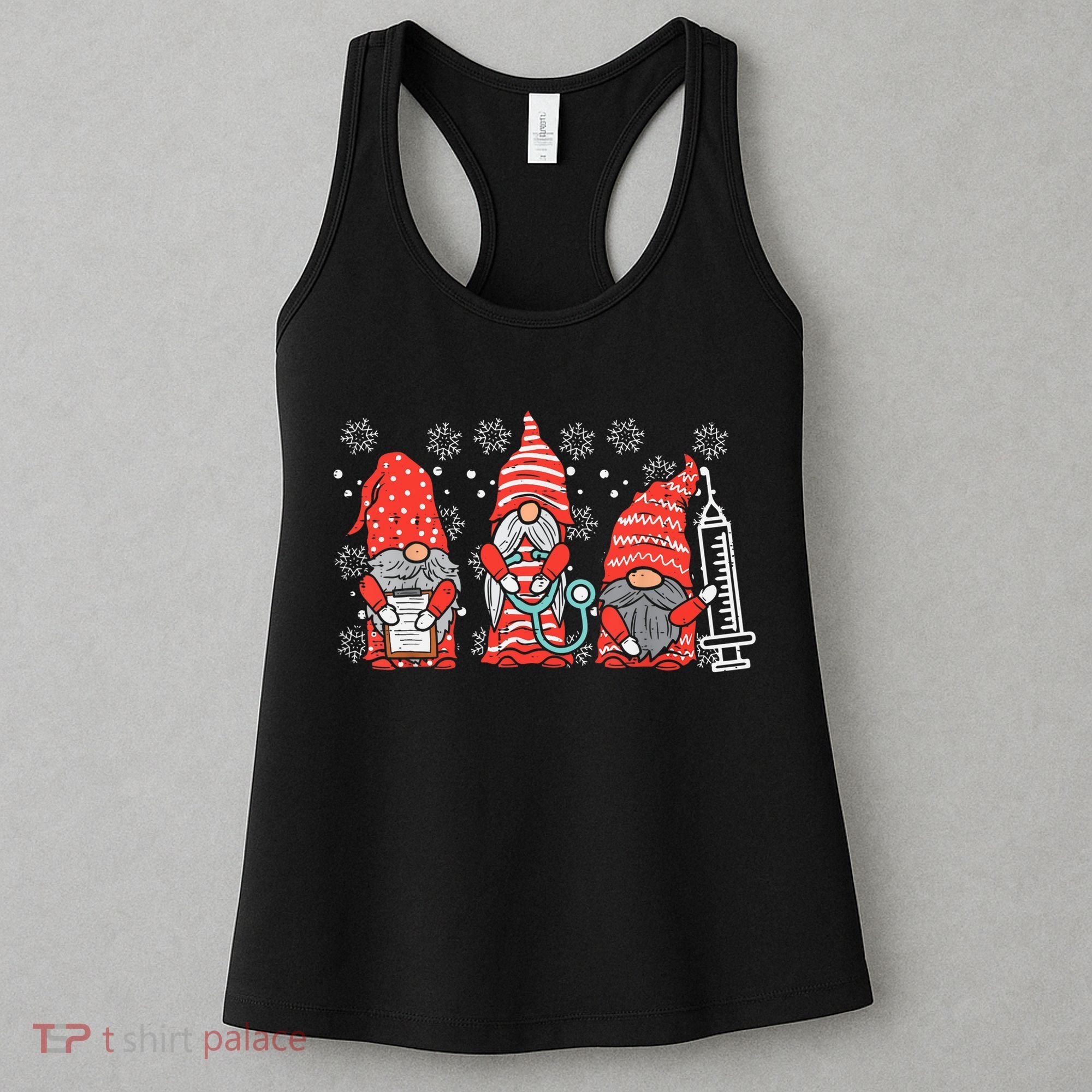 Nurse Christmas Gnomes Cute Nurses Xmas Pajamas PJs Women TShirt Women's Tank Top