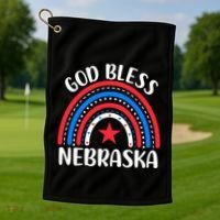 Nebraska Cool Gift I Love Nebraska Usa Gift Golf Towel thumb 1
