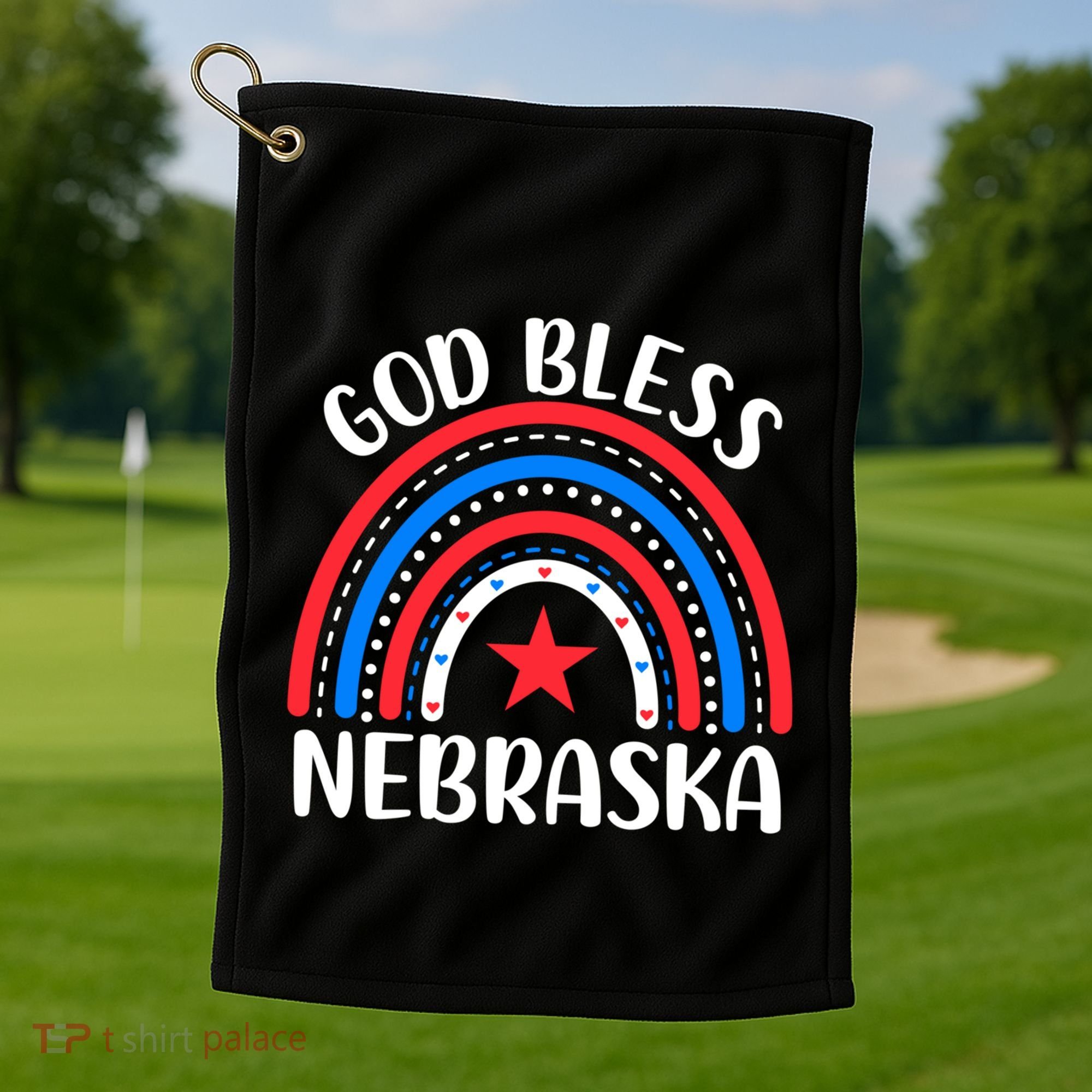 Nebraska Cool Gift I Love Nebraska Usa Gift Golf Towel