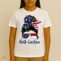 North Carolina Girl North Carolina Flag State Girlfriend T-Shirt thumb 4