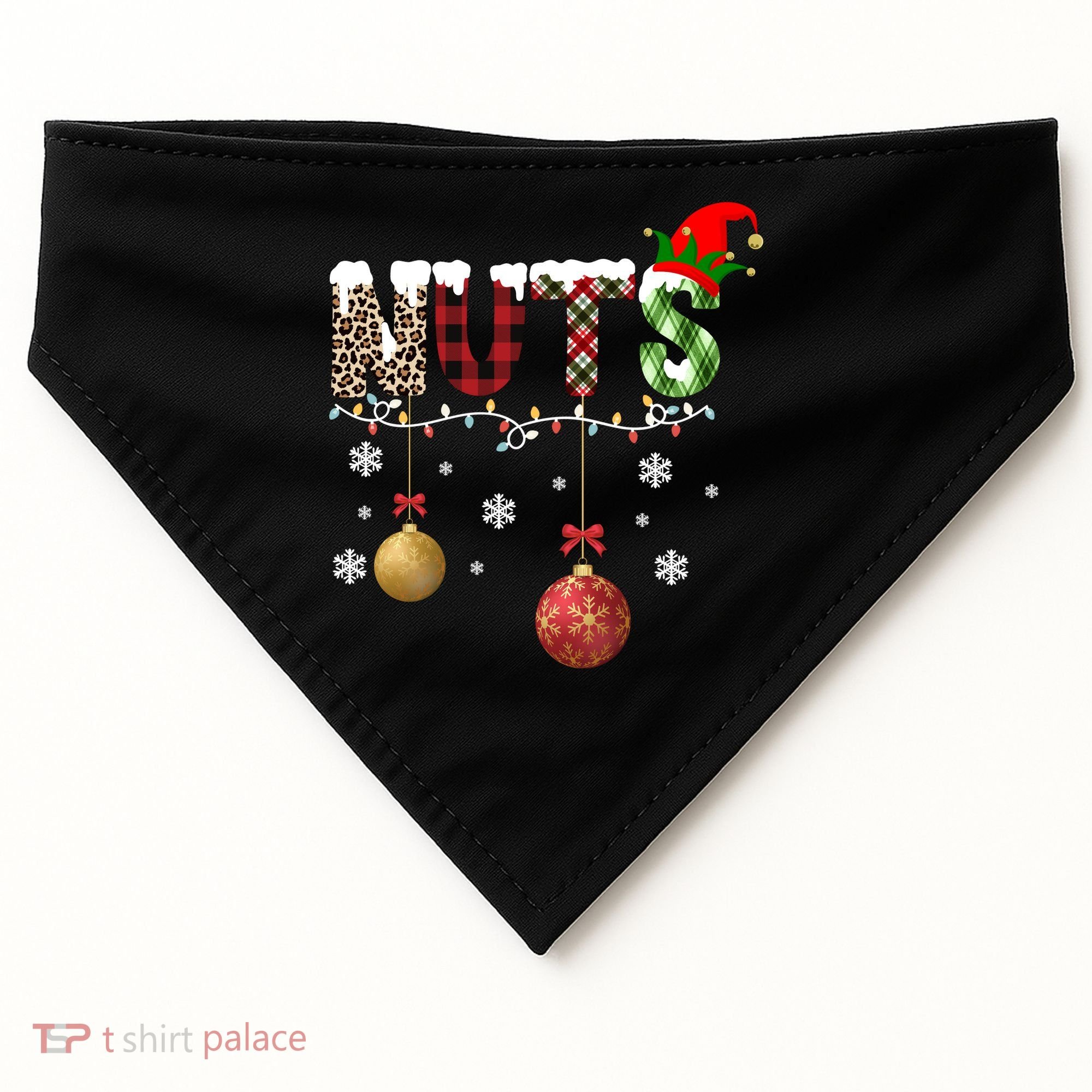 Nuts Christmas Holiday Festive Elf USA-Made Doggie Bandana