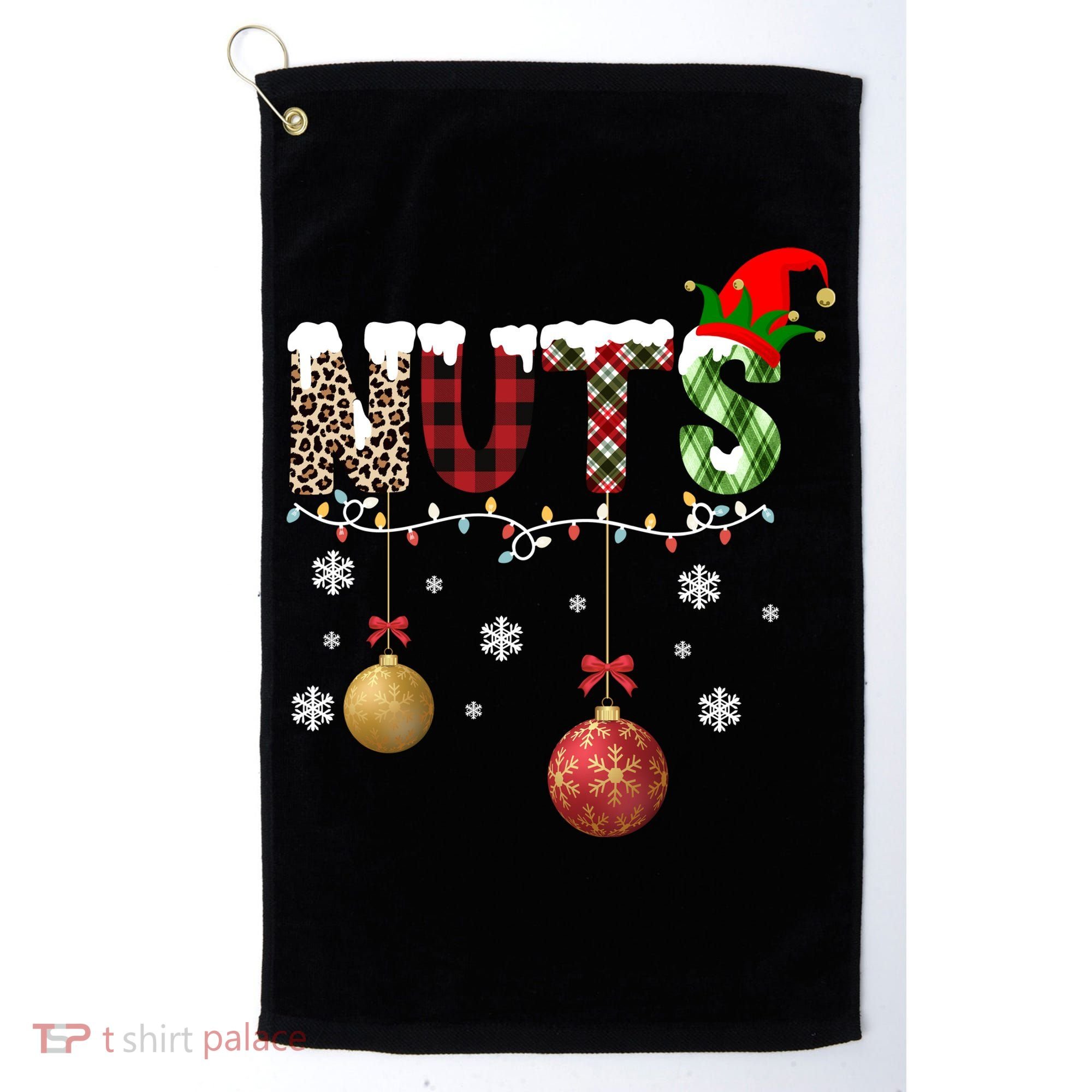 Nuts Christmas Holiday Festive Elf Golf Towel
