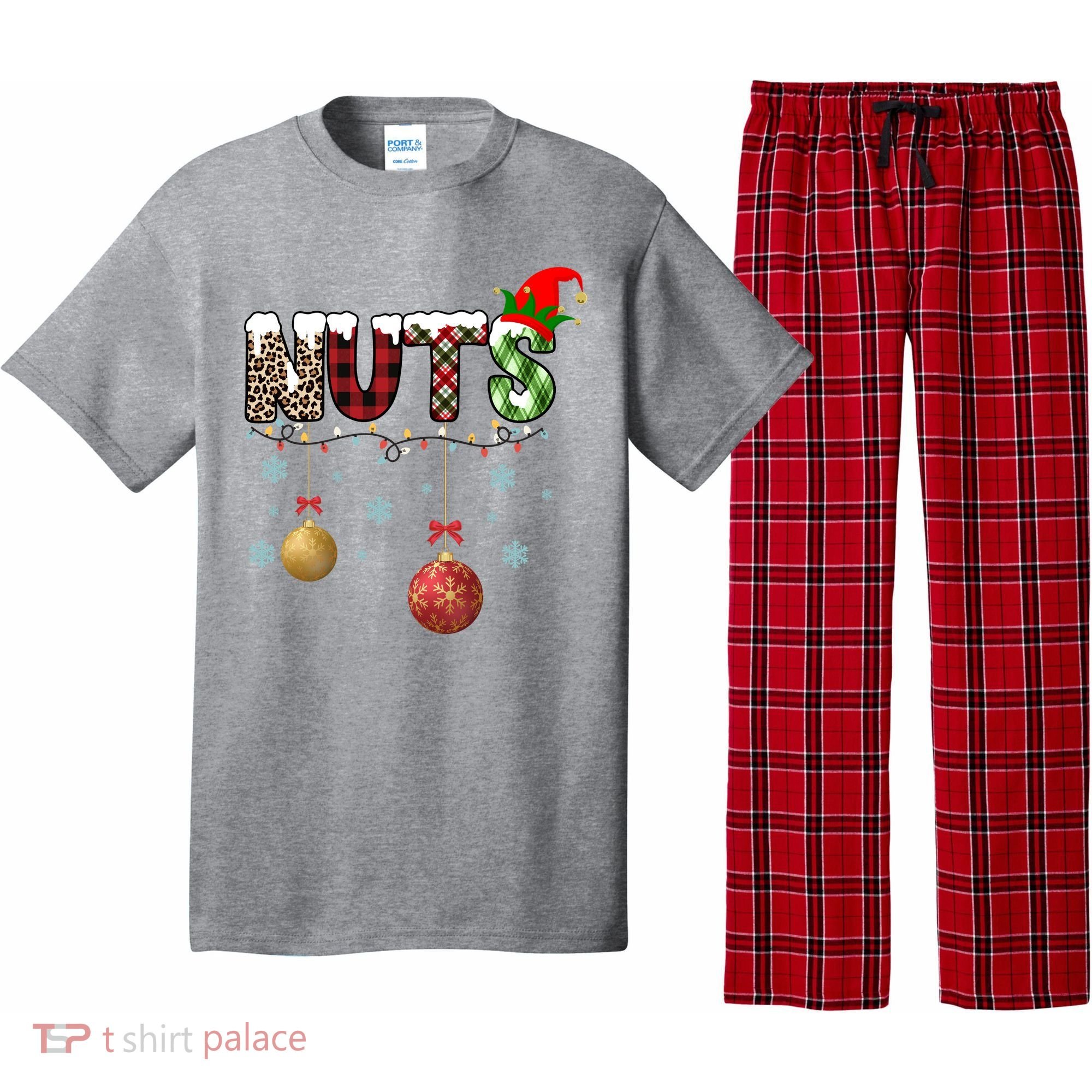 Nuts Christmas Holiday Festive Elf Pajama Set