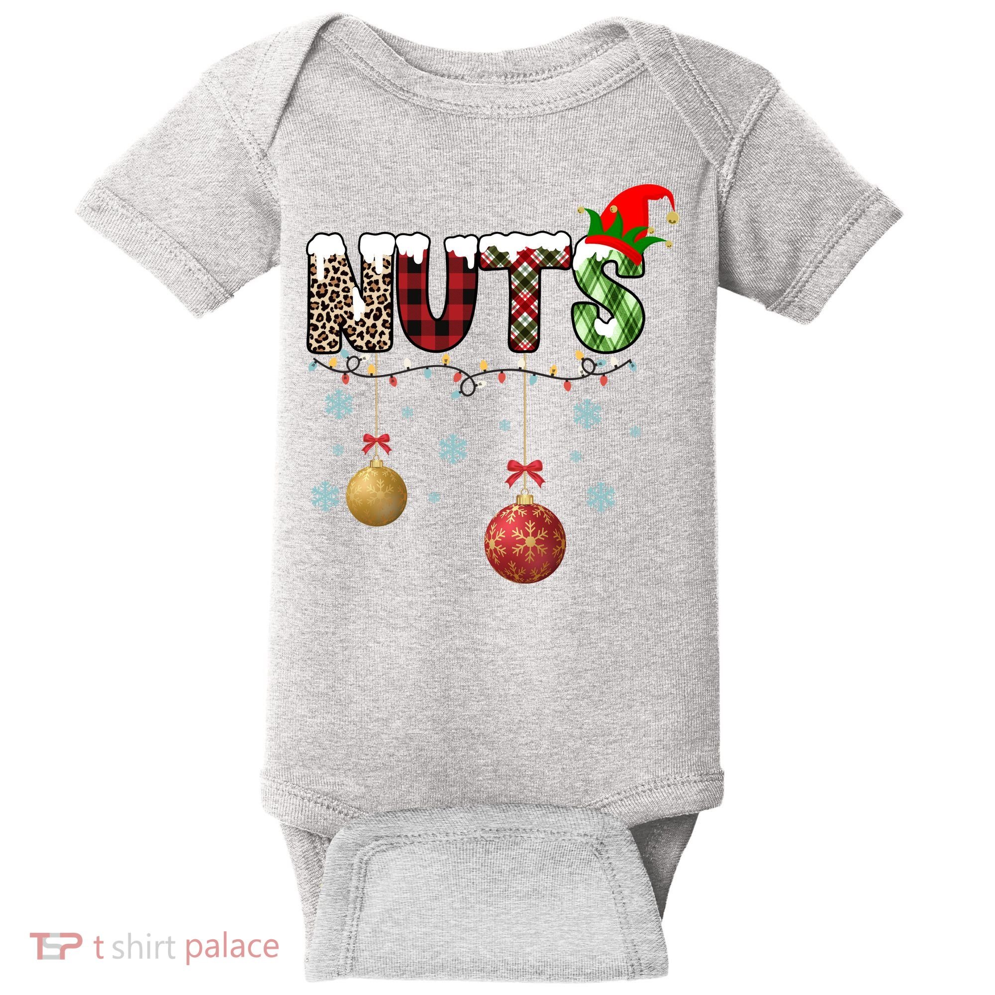 Nuts Christmas Holiday Festive Elf Baby Bodysuit