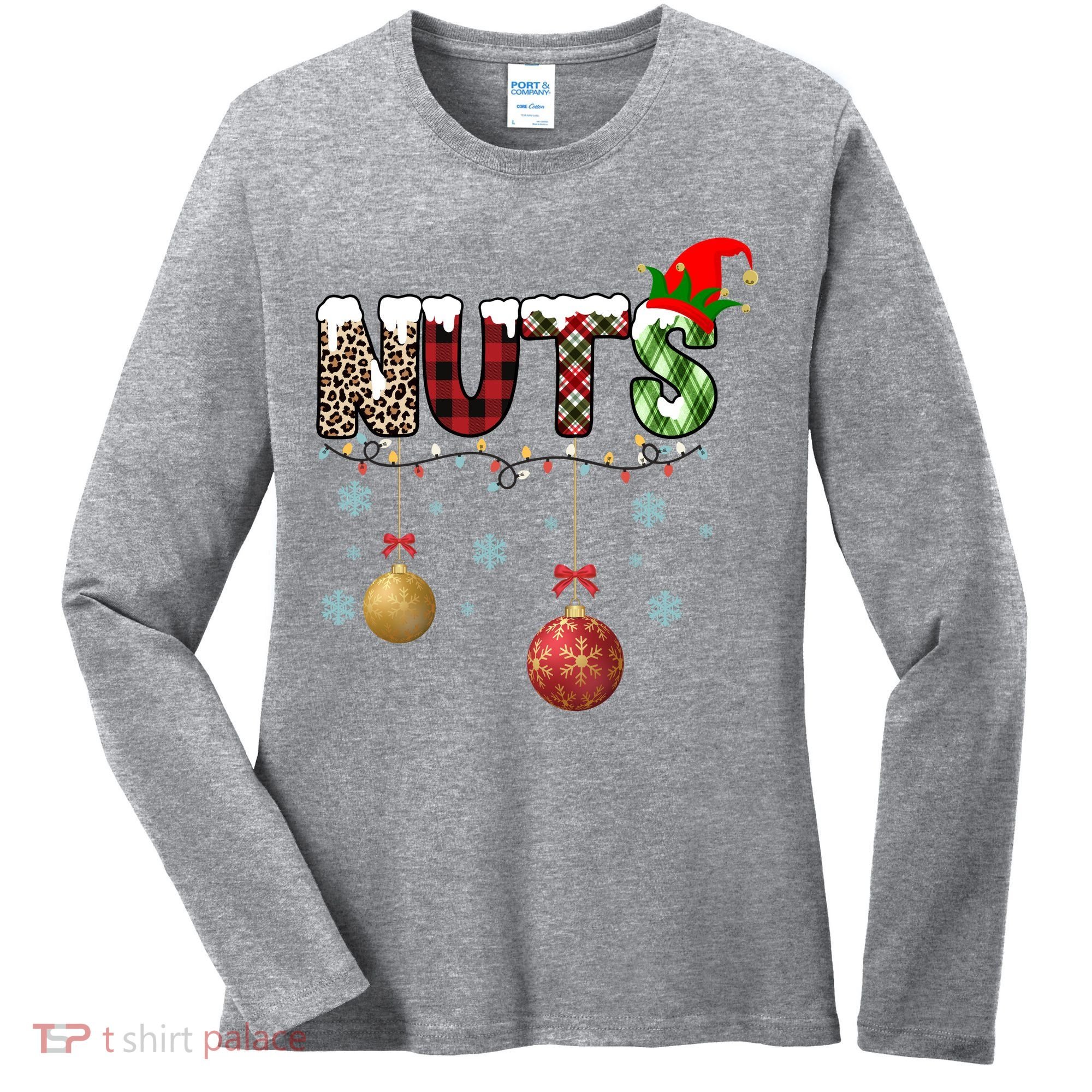 Nuts Christmas Holiday Festive Elf Women's Long Sleeve Shirt