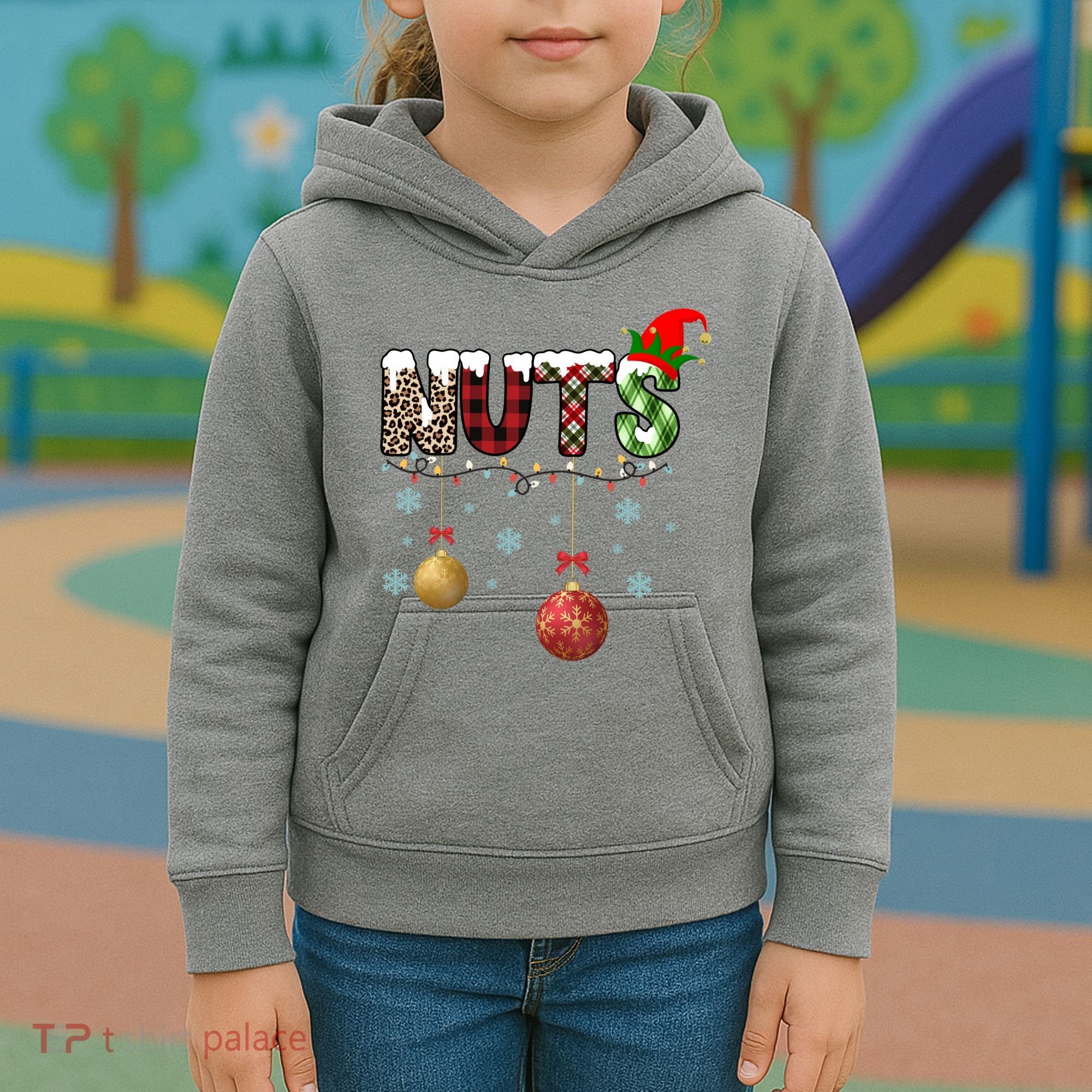 Nuts Christmas Holiday Festive Elf Kids Hoodie