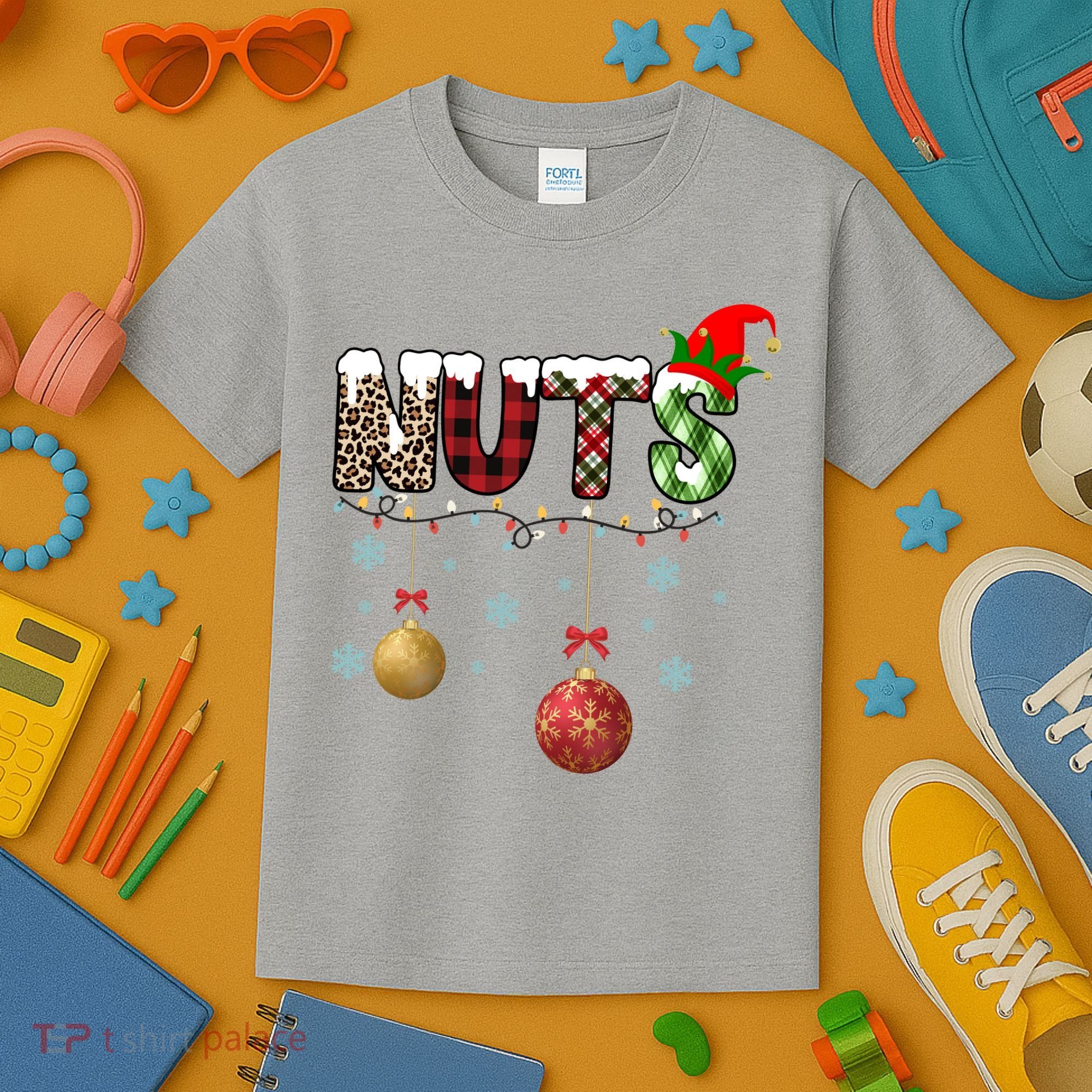 Nuts Christmas Holiday Festive Elf Kids T-Shirt