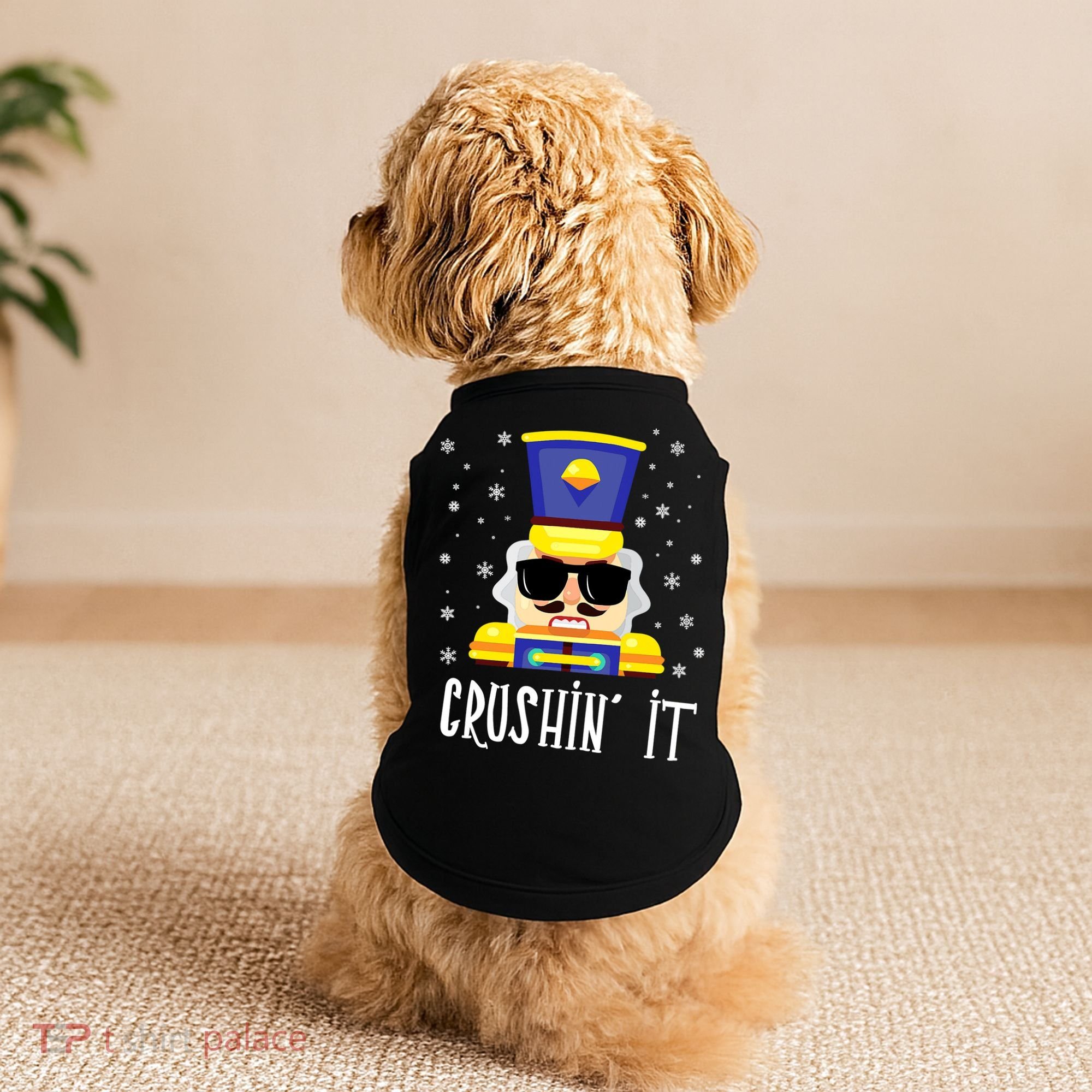 Nutcracker Crushin_ It Funny Christmas Nutcracker Xmas Doggie Tank