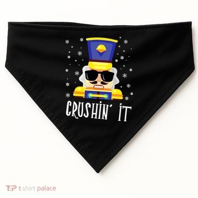 Nutcracker Crushin_ It Funny Christmas Nutcracker Xmas USA-Made Doggie Bandana