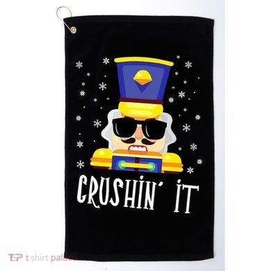Nutcracker Crushin_ It Funny Christmas Nutcracker Xmas Golf Towel